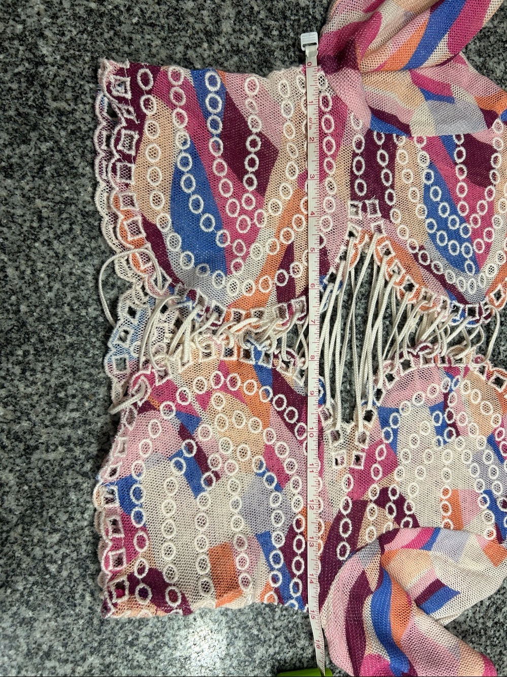 Free People Multicolor “Eyes on You” Lace-Up Crop Top - Picture 6 of 12